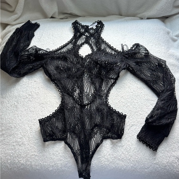 Asilio Tops - ASILIO black lace bodysuit small
